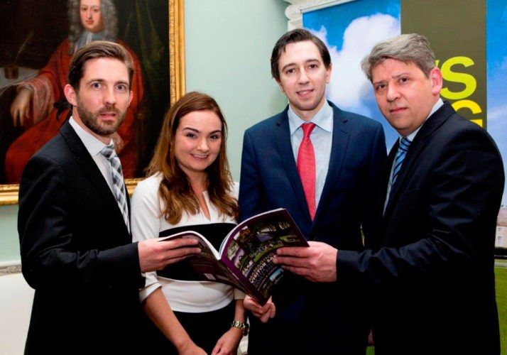 In photo from left to right: Karl Fox (Enterprise Risk Manager, SCA), Fiona Kearns (Senior Enterprise Risk Manager, SCA), Minister Simon Harris, Pat Kirwan (Deputy Director, SCA)