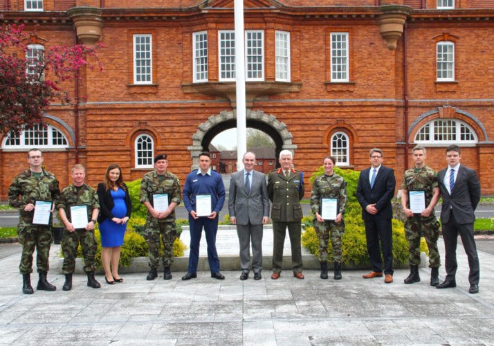 In photo from left to right: Comdt Thomas Farrell (OC Gormanston, Defence Forces), Sgt Gerald O’Gorman (Unit Safety Officer, 30 Inf Bn, Kilkenny, Defence Forces), Fiona Kearns (Senior Enterprise Risk Manager, SCA), Comdt Noel Maher (Defence Force Safety Officer), Cpl Ross Hayden (Unit Safety Officer Air Corps Military Training College), Ciarán Breen (Director, SCA), Brig Gen Peter O’Halloran Assistant Chief Of Staff, Capt Bronagh McMorrow (Unit Safety Officer CIS Group DFTC), Pat Kirwan (Deputy Director, SCA), Comdt Conor Ryan (Formation Safety Officer, DFTC), Paul Burke (Enterprise Risk Manager, SCA)