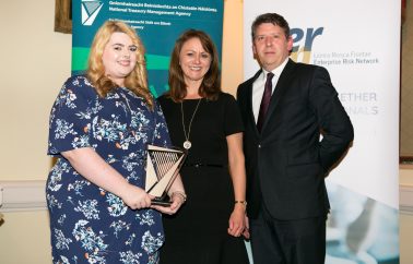 Doreen Powell, Head of Quality and Safety, and Stacey Telford, Quality & Safety Department Administration, Connolly Hospital, with Pat Kirwan, Deputy Director of the SCA